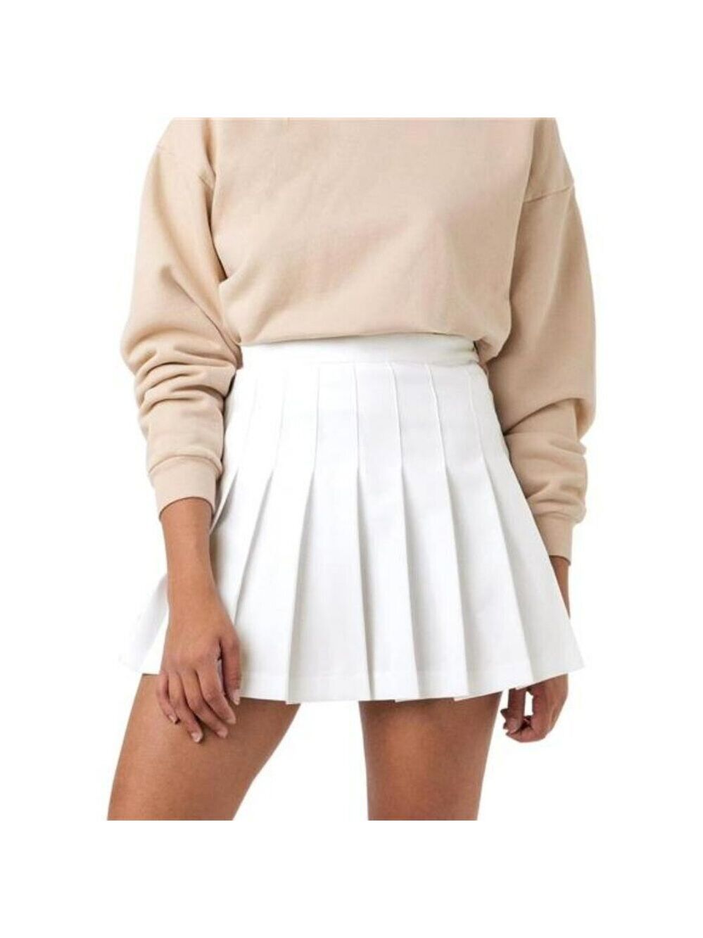 High Waisted Pleated Tennis Skirt with Shorts School A Line Skater Mini